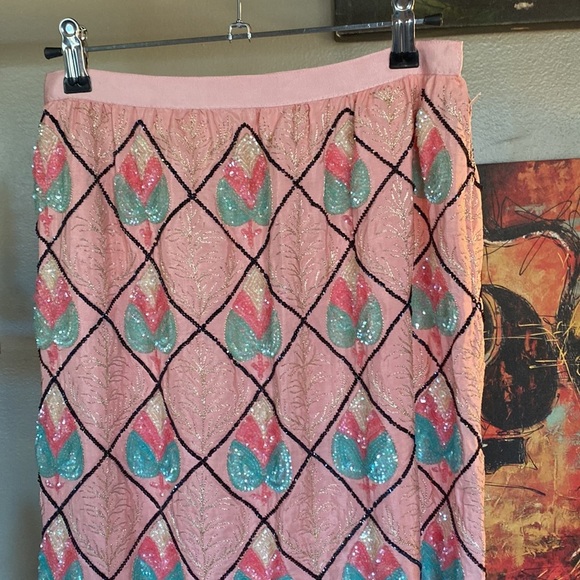 Hollywood studios Vintage beaded pink size 2 skirt - Picture 4 of 16